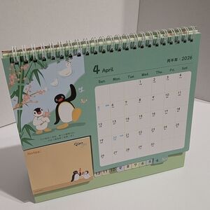 (NEW) Pingu 2026 Desk Calendar NEW with Pingu Post-it Sticky Notepad Included